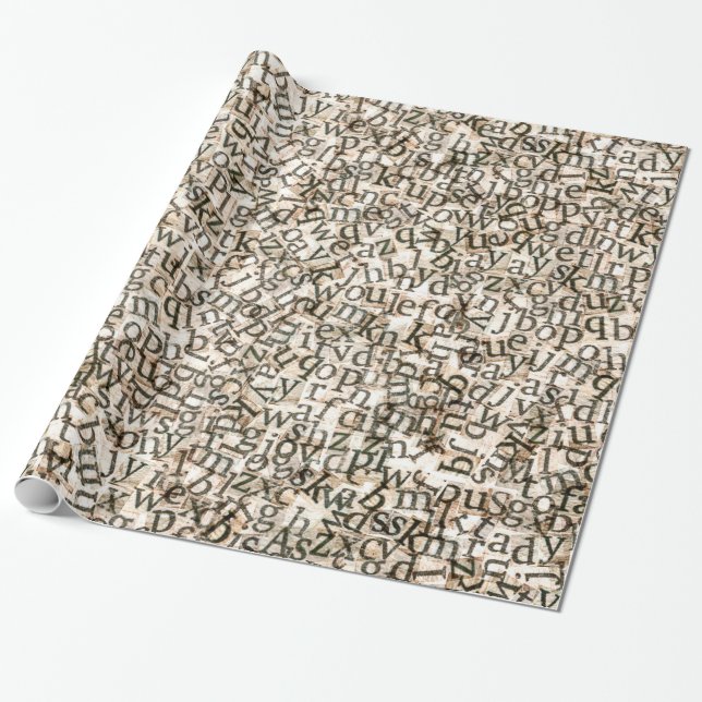 Scattered Alphabet Letters Wrapping Paper (Unrolled)