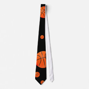Scattered Basketballs   Sports Gift Tie