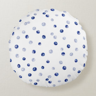 Scattered Blueberries Pattern Round Cushion