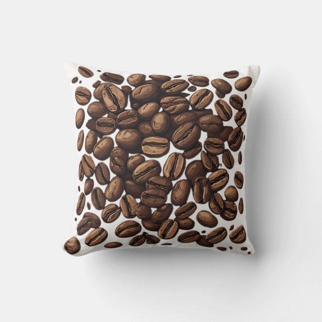 Scattered Coffee Beans Cushion (Front)