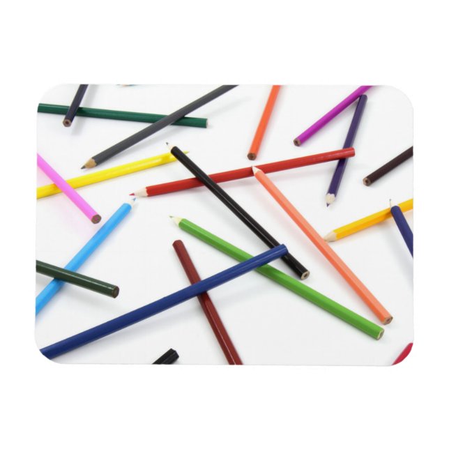 Scattered Coloured Pencils Premier Magnet (Horizontal)