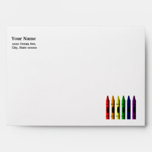 Scattered Crayons Greeting Envelope