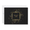 Scattered Faux Gold Confetti Black Thank You Card