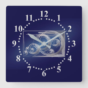Scattered Fibonacci circles Square Wall Clock