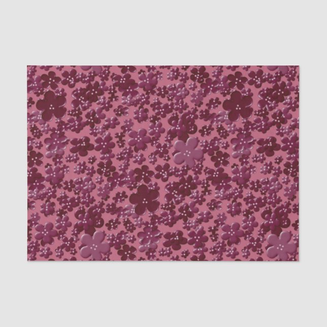 Scattered Flowers-Plum-TISSUE WRAPPING PAPER (Front)