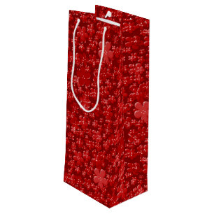 Scattered Flowers, Red-WINE GIFT BAG