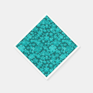 Scattered Flowers, Teal-PAPER PARTY NAPKINS