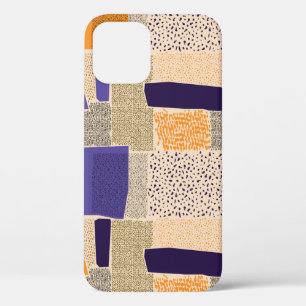 Scattered Geometric Line Shapes. Abstract Backgrou iPhone 12 Case