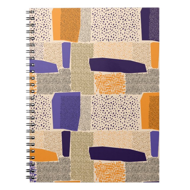 Scattered Geometric Line Shapes. Abstract Backgrou Notebook (Front)