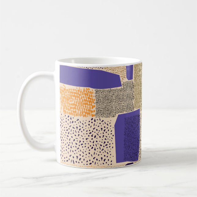 Scattered Geometric Lines: Abstract Art Coffee Mug (Left)