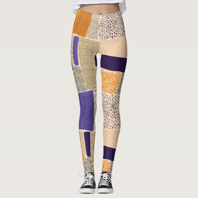 Scattered Geometric Lines: Abstract Art Leggings (Front)