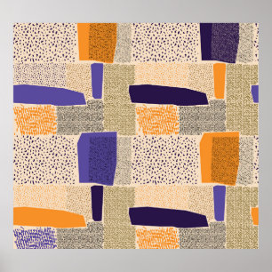Scattered Geometric Lines: Abstract Art Poster