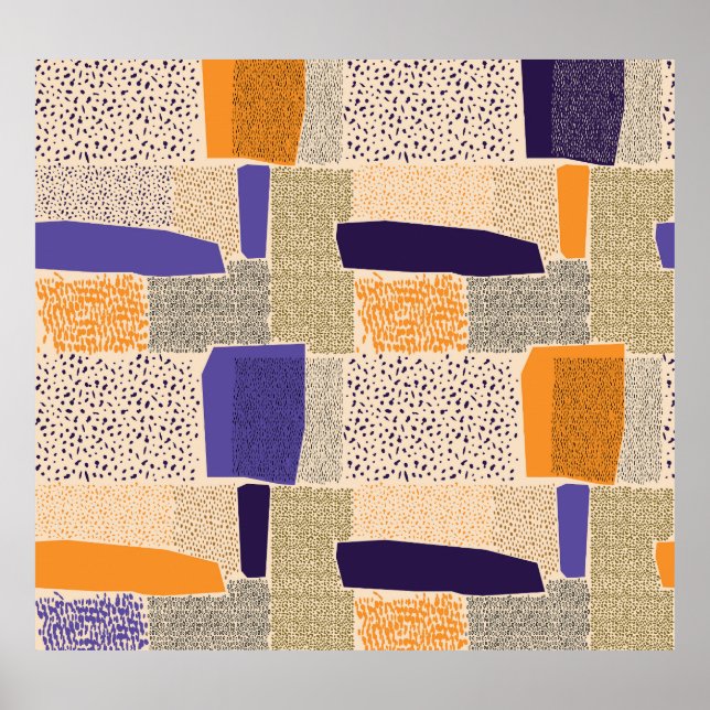 Scattered Geometric Lines: Abstract Art Poster (Front)