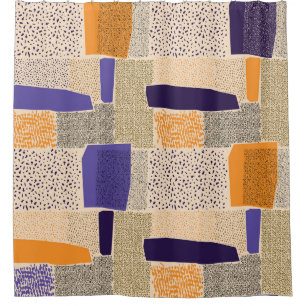 Scattered Geometric Lines: Abstract Art Shower Curtain