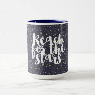 Scattered Gold Navy Blue Stars Mug
