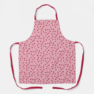 Scattered Heart Doodles Pink Valentine's Day Apron