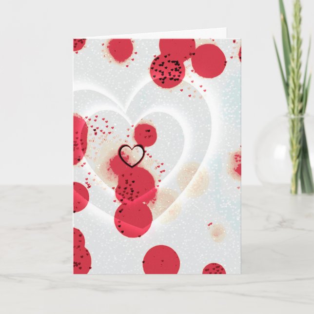 Scattered Hearts Holiday Card (Front)