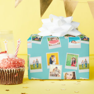 Scattered Instagram Photo Collage Wrapping Paper