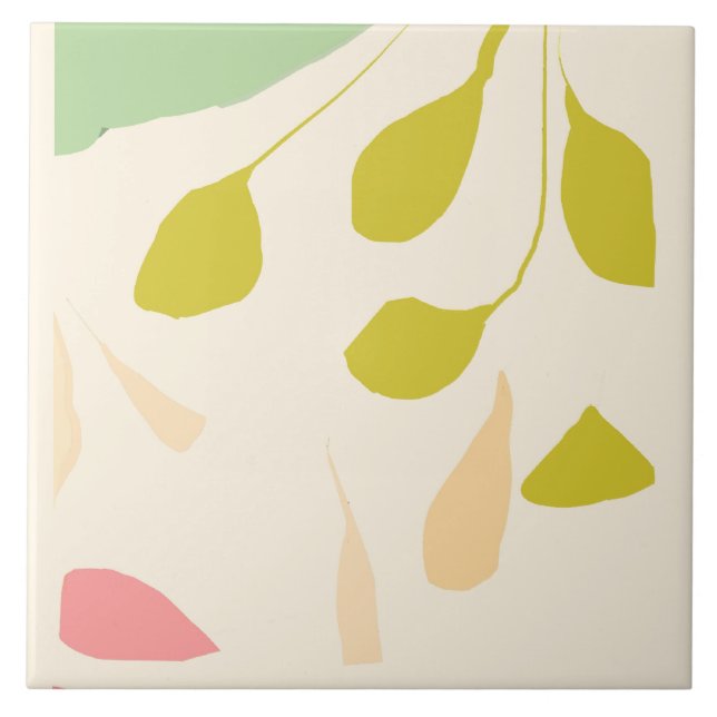 Scattered leaves Ceramic Tile (Front)