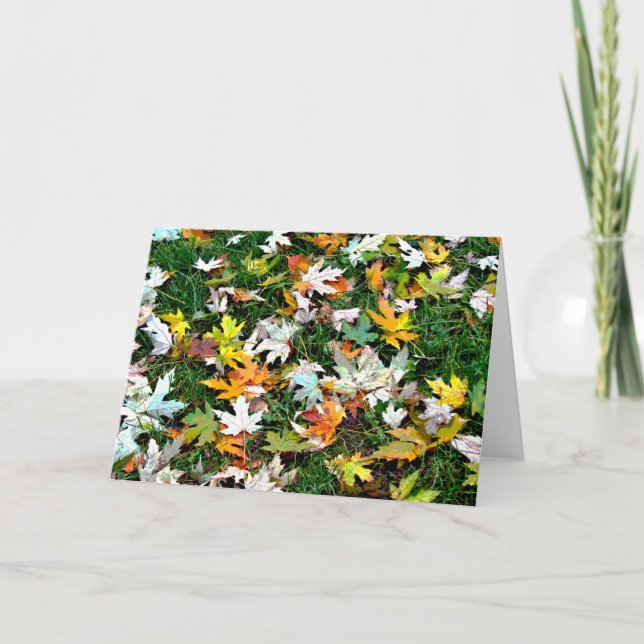 Scattered Leaves Holiday Card (Front)