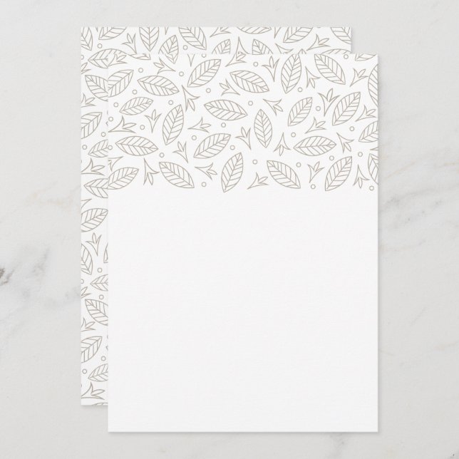 Scattered Leaves Wedding Invitation-white Invitation (Front/Back)