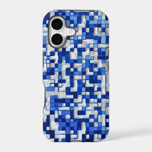 Scattered many small squares, shades of blue white