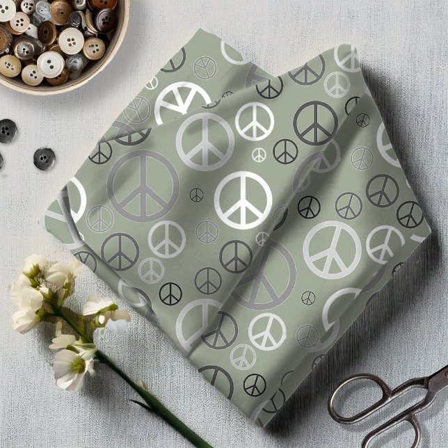 Scattered Peace Signs Grey ID1075 Fabric (Creator Uploaded)