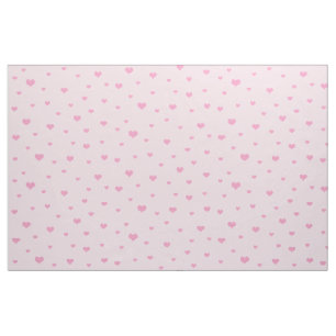 Scattered Pink Hearts on Light Pink Fabric