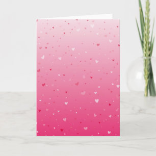 Scattered Pink Love Hearts Card