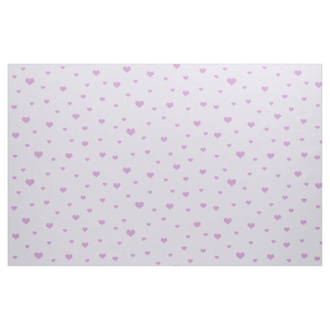 Scattered Purple Hearts on Light Lilac Colour Fabric (Yard)