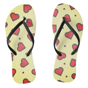 Scattered Red Hearts Summer Sandal Flip Flops 