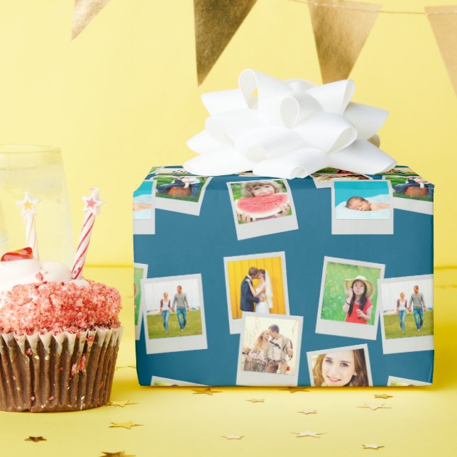 Scattered Snapshots Custom Photo Wrapping Paper (Birthday Party)