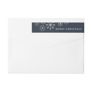 Scattered snow wrap around return address label