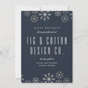Scattered Snowflakes Corporate Holiday Card