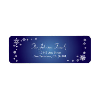 Scattered Snowflakes Holiday Labels (sapphire)