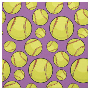 Scattered Softball Balls Fabric
