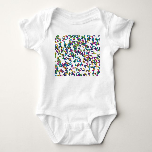 Scattered Sprinkles Pattern Baby Bodysuit (Front)