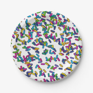 Scattered Sprinkles Pattern Paper Plate