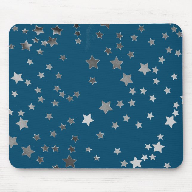Scattered Stars on Blue Mouse Pad (Front)