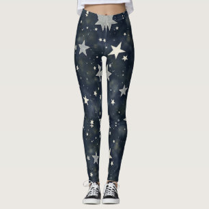 Scattered Stars Seamless Pattern Leggings