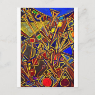 Scattered Stationery (abstract expressionism ) Postcard