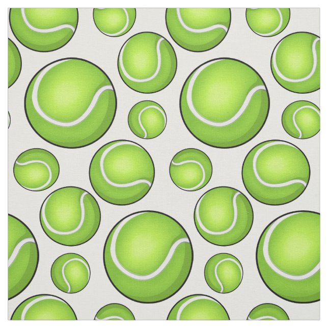 Scattered Tennis Balls Fabric (Swatch)