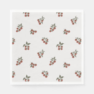 Scattered Tomato Branch Botanical Picnic Napkin