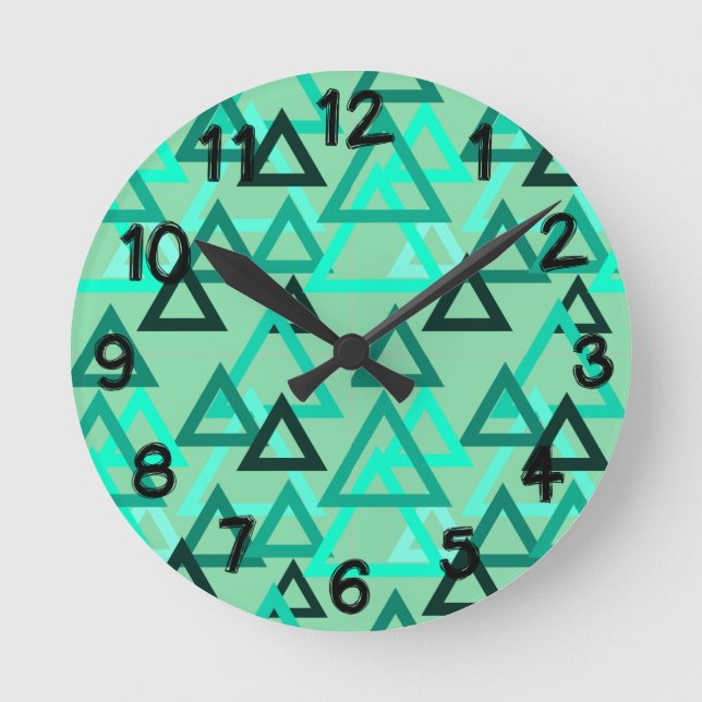 Scattered Triangles  Round Clock (Front)