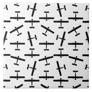 Scattered Vintage Aeroplanes CUSTOM BG COLOR Ceramic Tile
