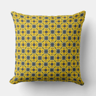 Scattered Yellow Flower Faded Black  Cushion