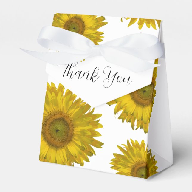 Scattered Yellow Sunflowers Party Favour Box (Front Side)