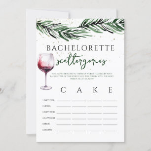 Scattergories Wine Pines Bachelorette game card