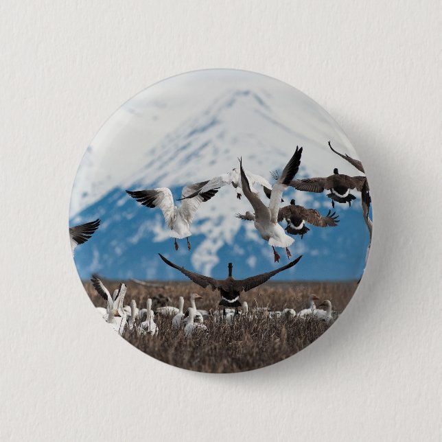 Scattering Geese 6 Cm Round Badge (Front)