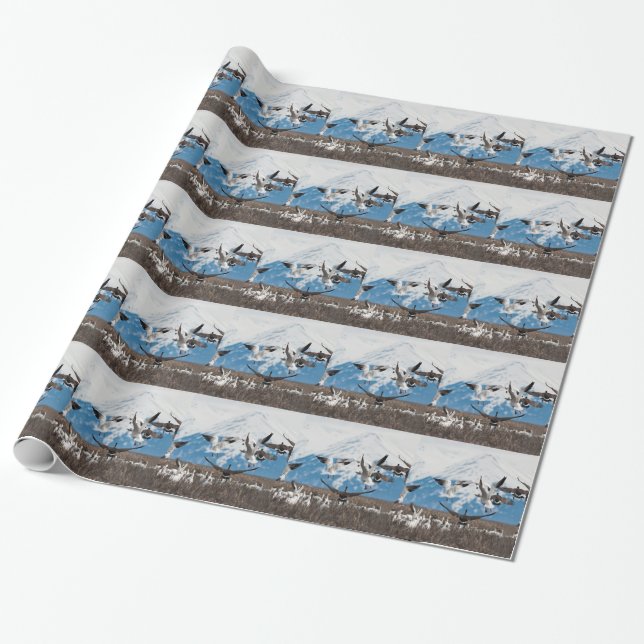 Scattering Geese Wrapping Paper (Unrolled)